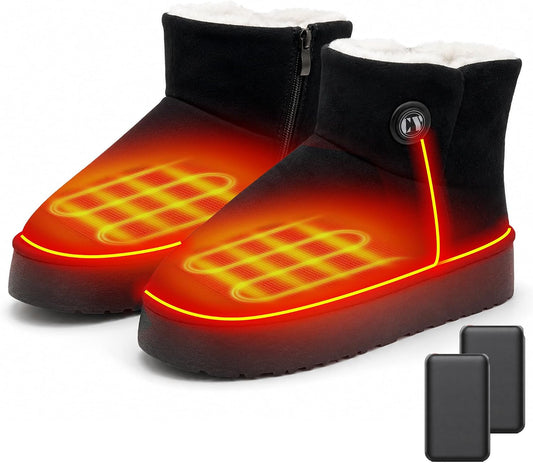 Heated Slippers Boots for Men & Women, Rechargeable Electric Foot Warmers