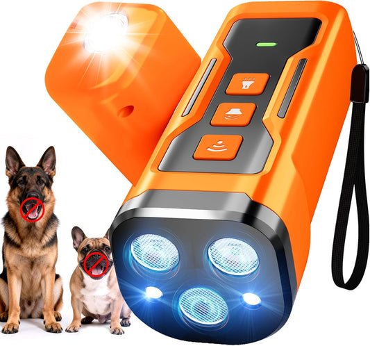 Dog Bark Deterrent Devices, anti Barking Device for Dogs, 3X Ultrasonic Bark Stopper for Neighbors Dog 6 Modes Barks Control Tool, Bark No More for Indoors Outdoors