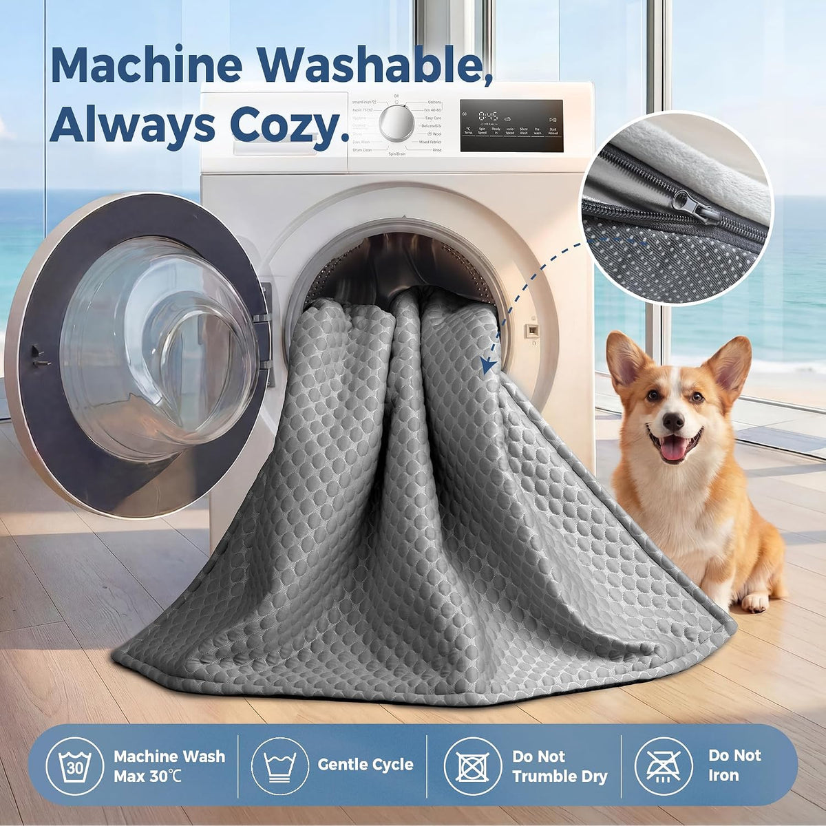 Xlarge Dog Cooling Bed for Sofa, 45X37 Inch Pets Couch Cover Mat