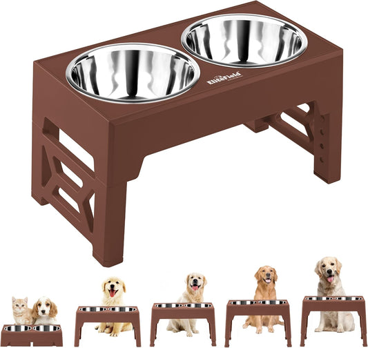 Elitefield Elevated Dog Bowls, 2 Stainless Steel Bowls (2-Year Warranty)