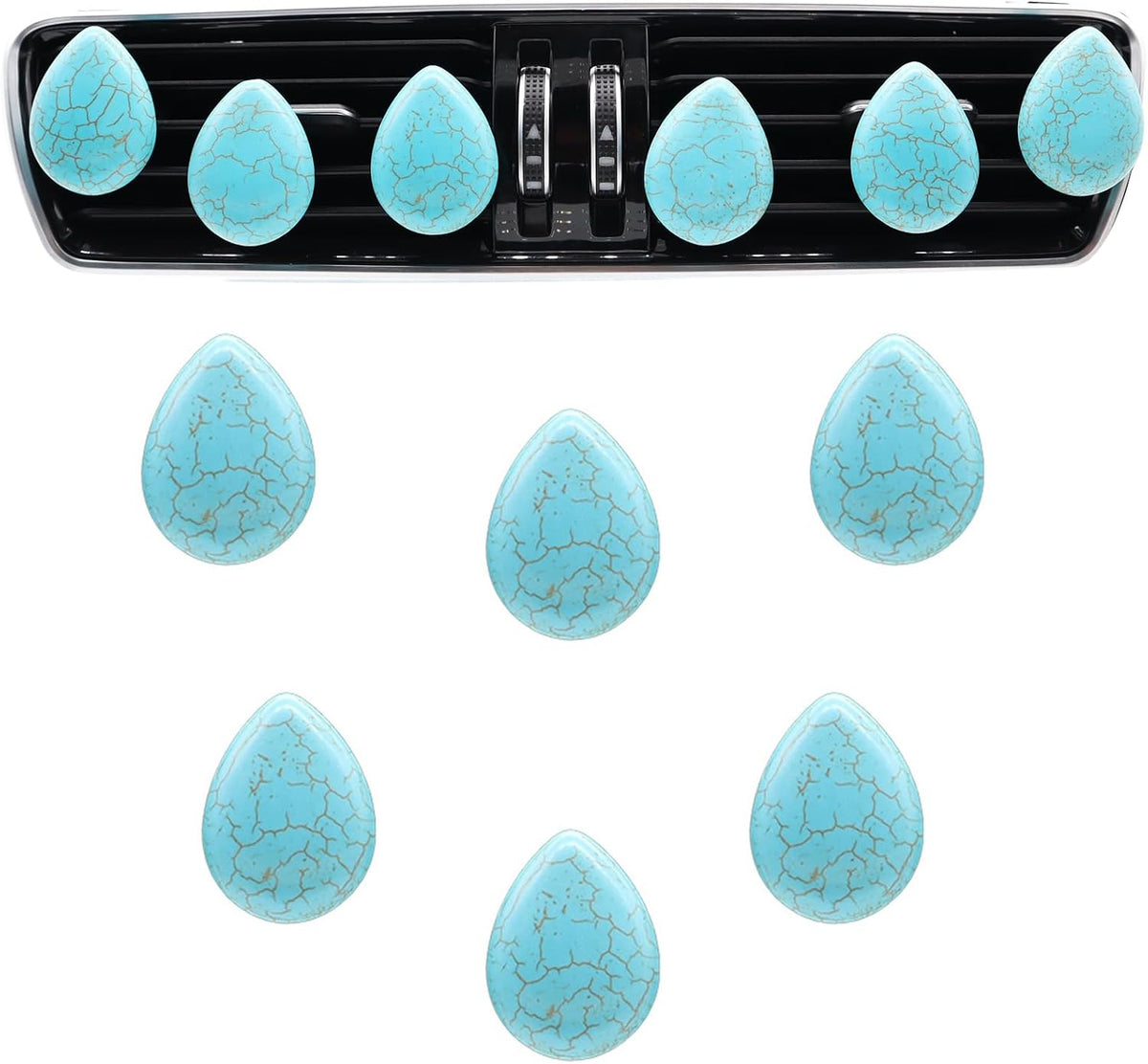 ORIESSE Boho Car Accessories,6Pcs Turquoise Car Air Freshener Vent Clips