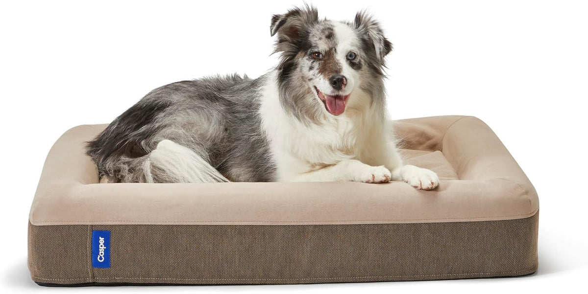 Casper Dog Bed, Plush Memory Foam, Large, Sand, 35.0"L X 45.0"W X 7.0"Th