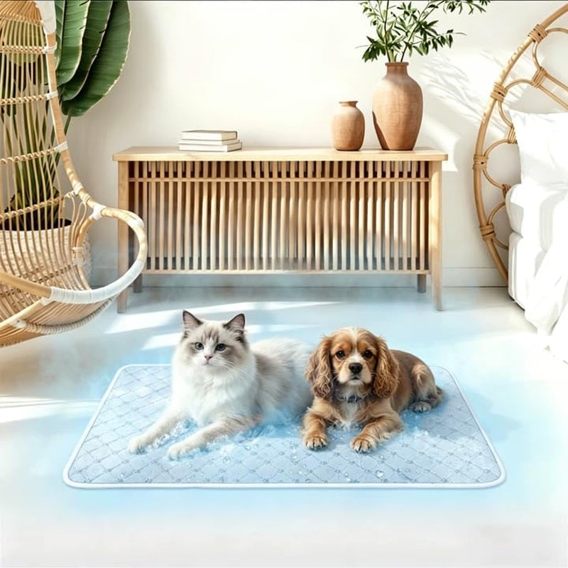 Cooling Mat for Dogs Cats,Pet Dog Cooling Mat Blanket for Dogs,24X18, Grey
