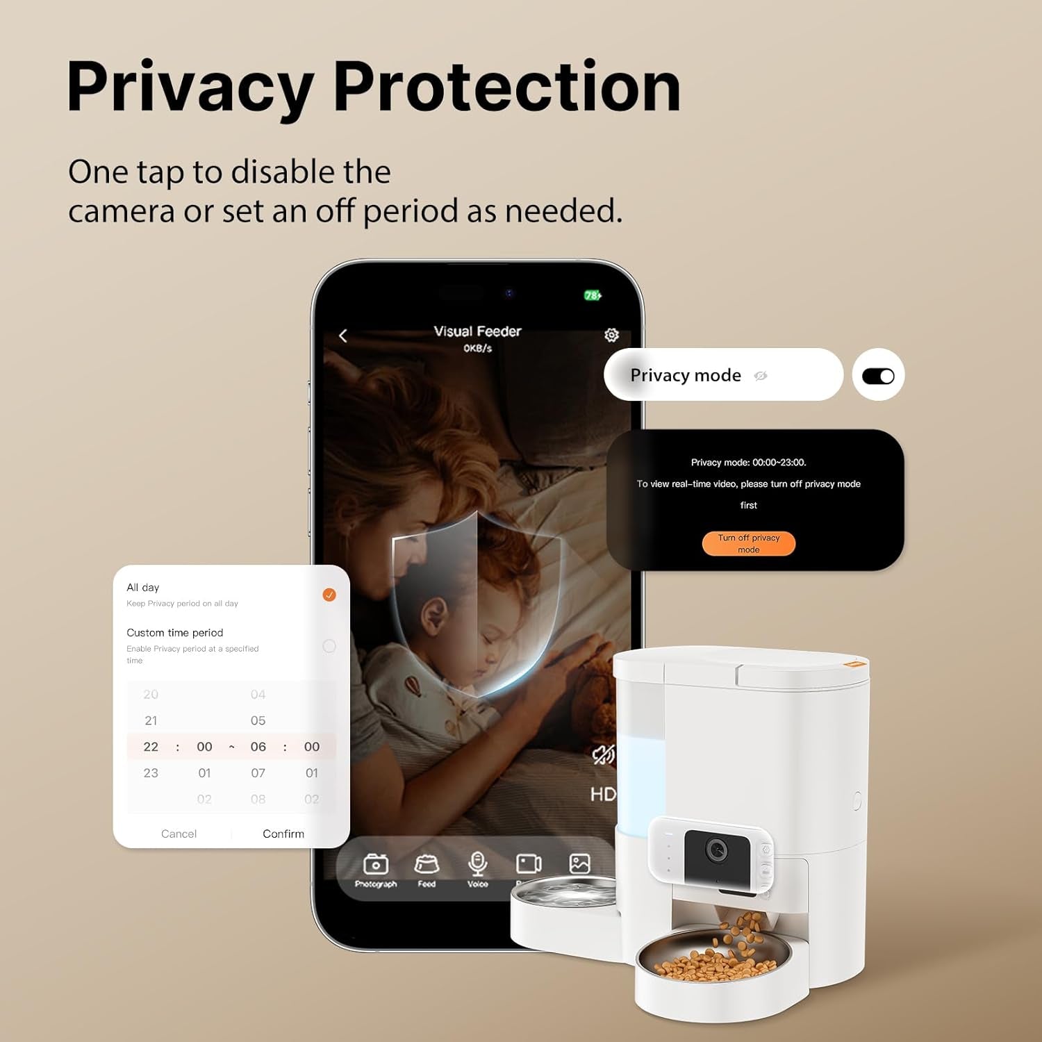 Automatic Cat Feeder with Camera, 2 in 1 Cat Food and Water Dispenser, 2K HD Video and Night Vision, 5G App Controlled Timed Pet Feeder,4L Food & 3L Gravity Waterer with 2-Way Audio for Cats Small Dog