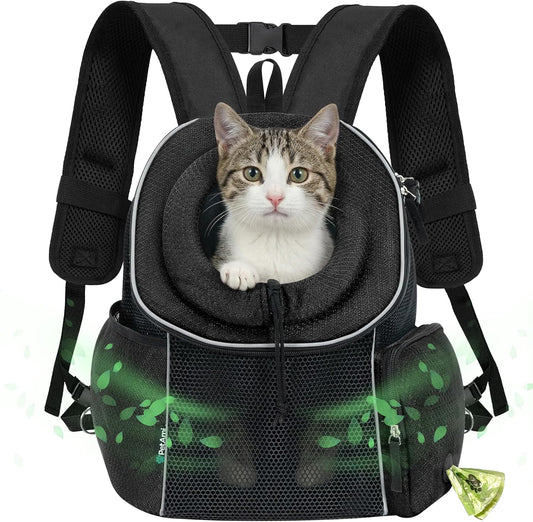 Petami Dog Carrier Backpack, Hands Free Front Pet Carrier, 14 Lbs, Black