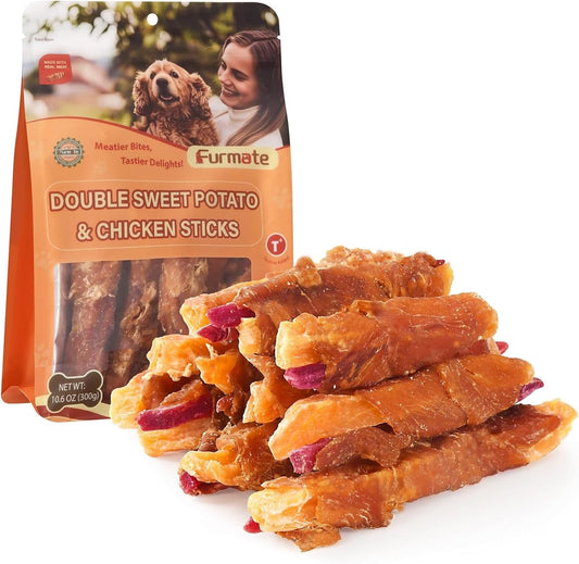 Chicken Jerky Wrapped Double Sweet Potato Stick Dog Treats, 10.6 Oz