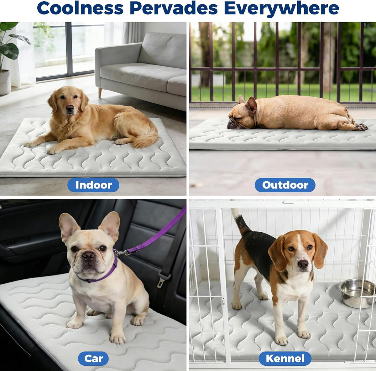 Cooling Mat for Dogs, Q-MAX＞0.5 Instant Temp Drop, 2026 Upgraded Arc-Chill Washable Thicken Waterproof, Self-Cooling Crate Pad for Medium Dog&Cat, All-Season Use