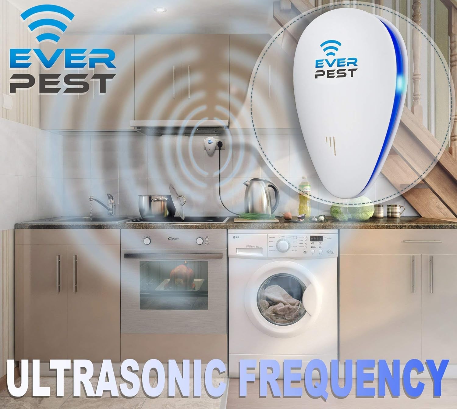 Ultrasonic Pest Control Repeller - Repel Rodents, Ants, Cockroaches Get Rid, Bed Bugs, Mosquitos, Flies, Spiders, Squirrel Bats - Eco-Friendly