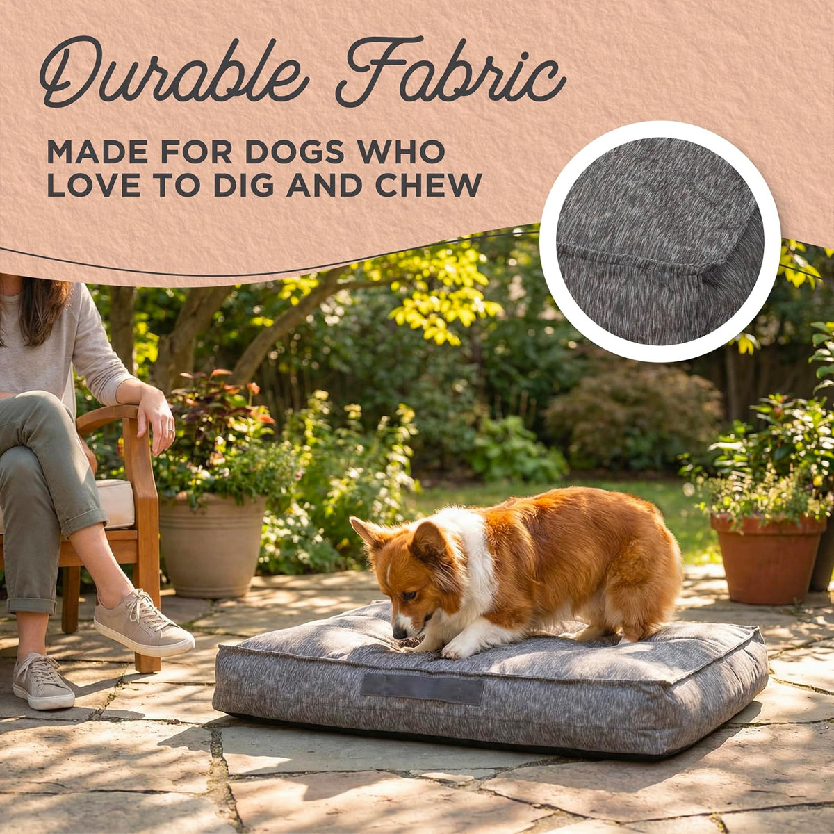 Best Friends by Sheri Dura-Tuff Durable Dog Bed, Gray, 30" X 20"