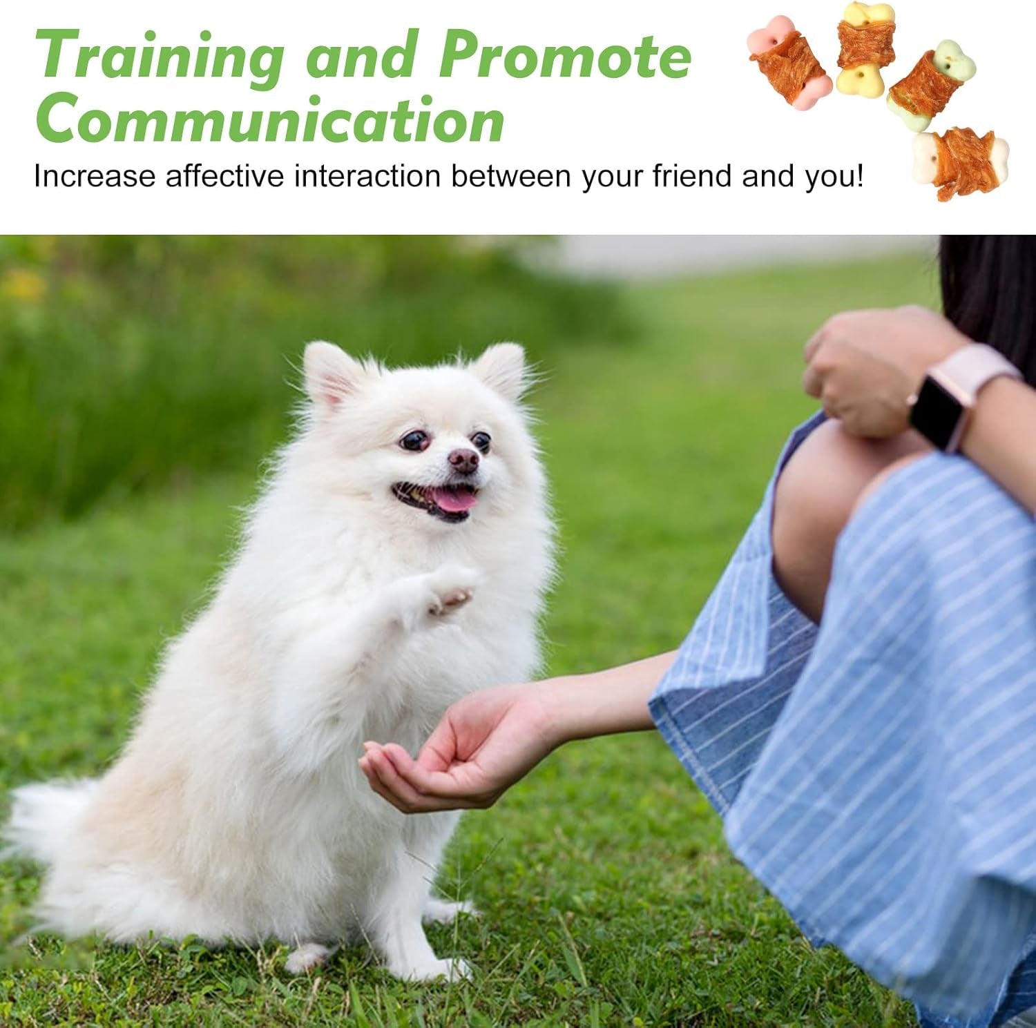 MON2SUN Dog Treats, Mini Chicken Wrapped Biscuits with Added Vitamins, Healthy Training Snacks for Small Medium and Large Dogs, 10.58Oz