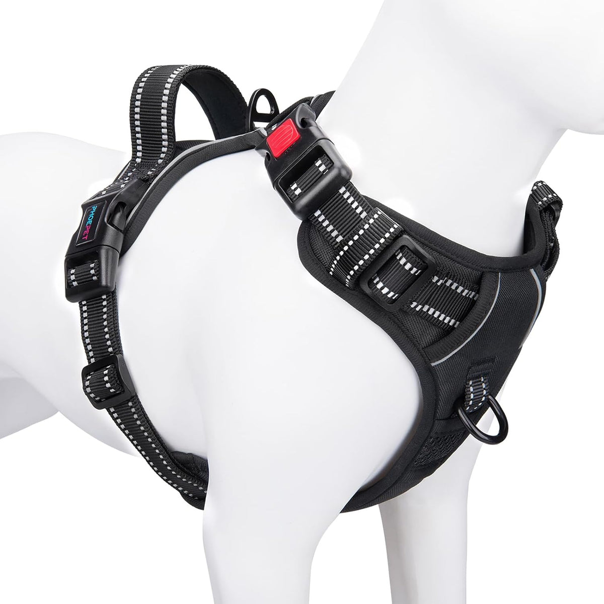 PHOEPET Reflective Dog Harness Large Breed Adjustable No Pull Vest