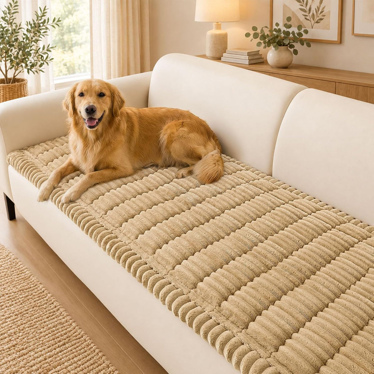 Hyha Couch Cover for Dogs, Washable Non Slip Plush Flannel Sofa Protector