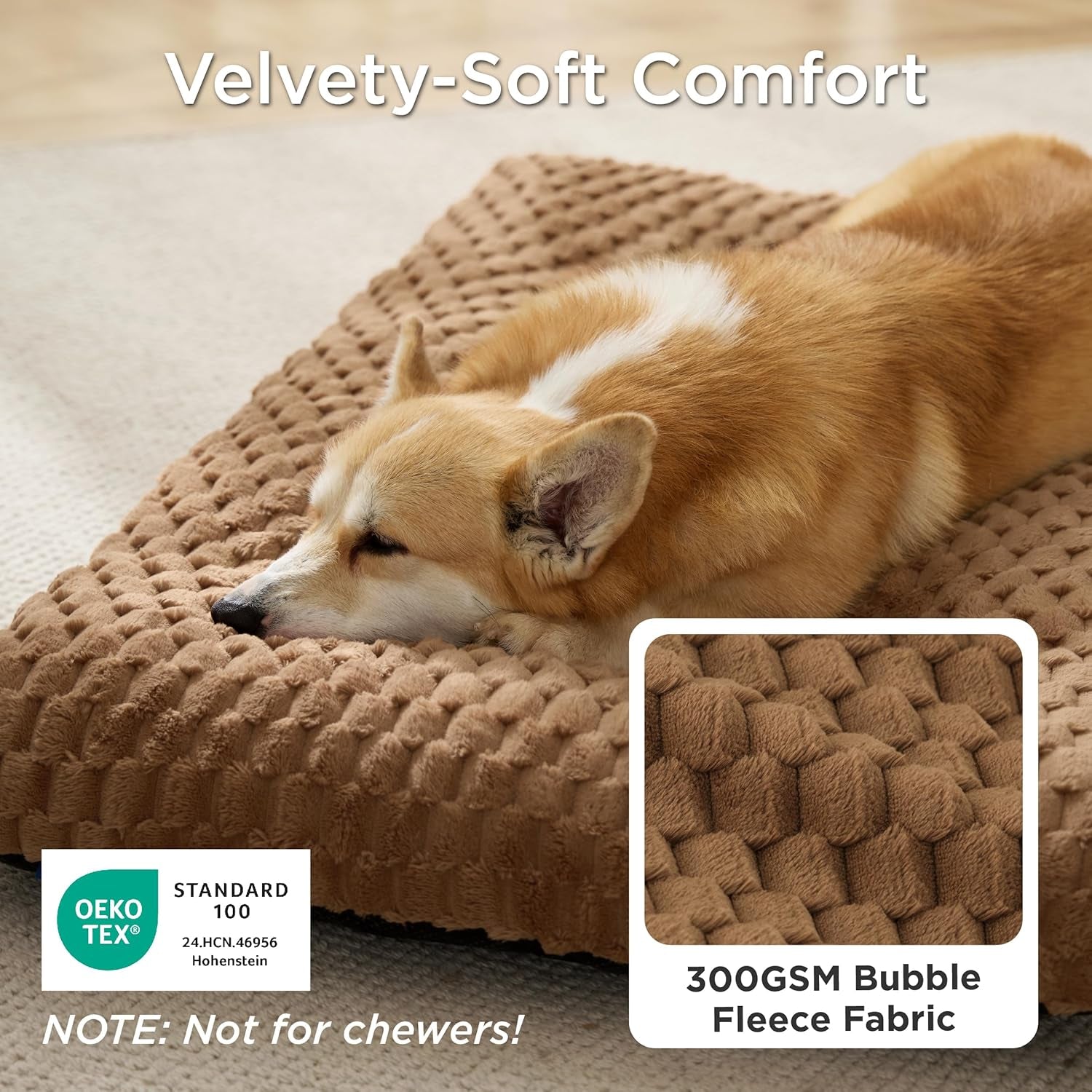 Bedsure Calming Dog Bed for Medium Dogs, Donut Pet Bed | Washable Dog Bed for Crate, Soft Fluffy Bubble Fleece Pet Bed