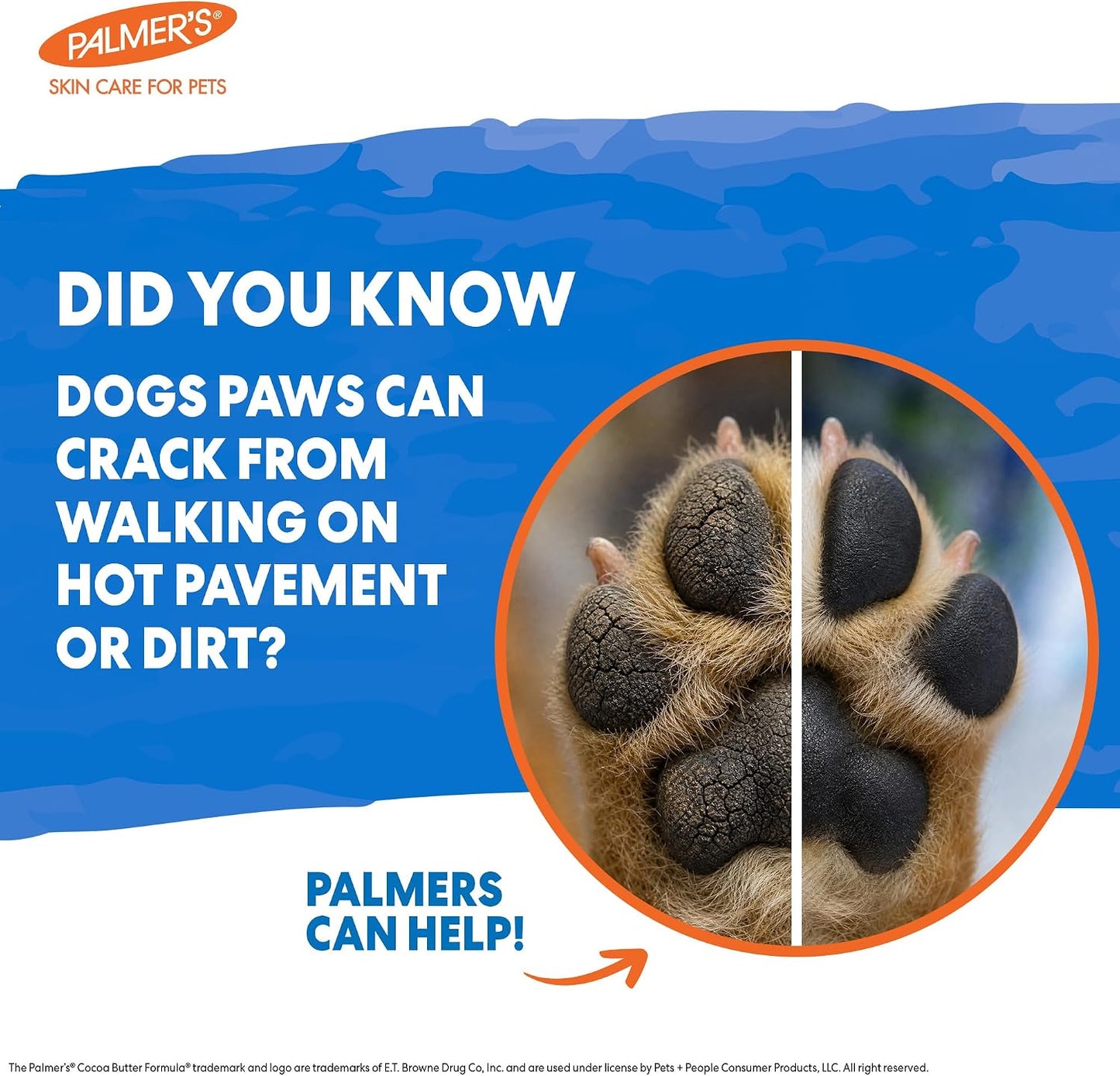 Palmer'S for Pets Cocoa Butter Paw Pad and Nose Balm for Dogs, Fragrance Free Dog Skin Soother with Vitamin E for Dry Paws and Noses, Plant Based Formula, 3.5 Oz