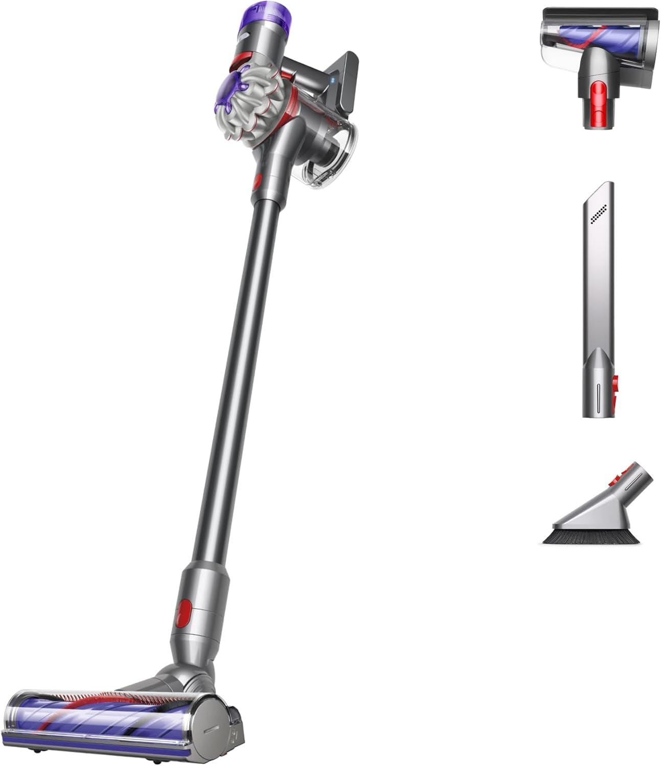 Dyson V8 plus Cordless Vacuum, Cleans Hard Floors and Carpets, Detangles, Converts to Handheld, 115AW, 2 Power Modes, up to 40 Minutes¹
