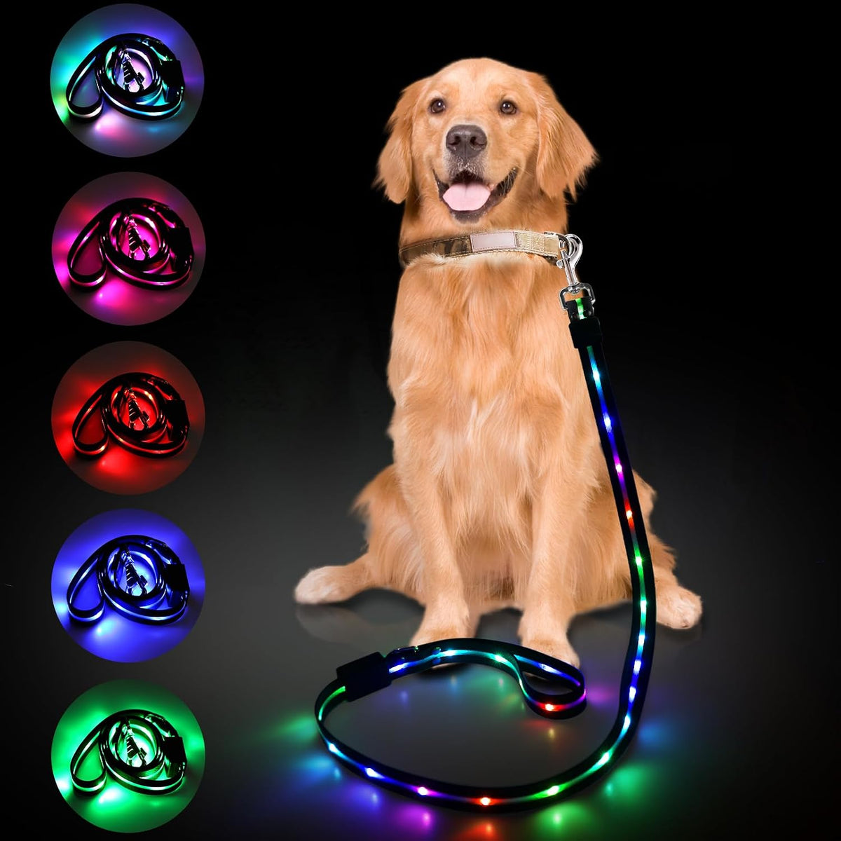 Dog Cooling Mat + 4 Ft Led Dog Leash