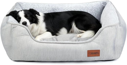 Dog Bed for Large Medium Dogs with Cool to Touch Fabric， Soft Calming Cat Beds for Indoor Cats， Reversible Square Pet Bed for Puppy, Machine Washable Non-Slip Bottom XL