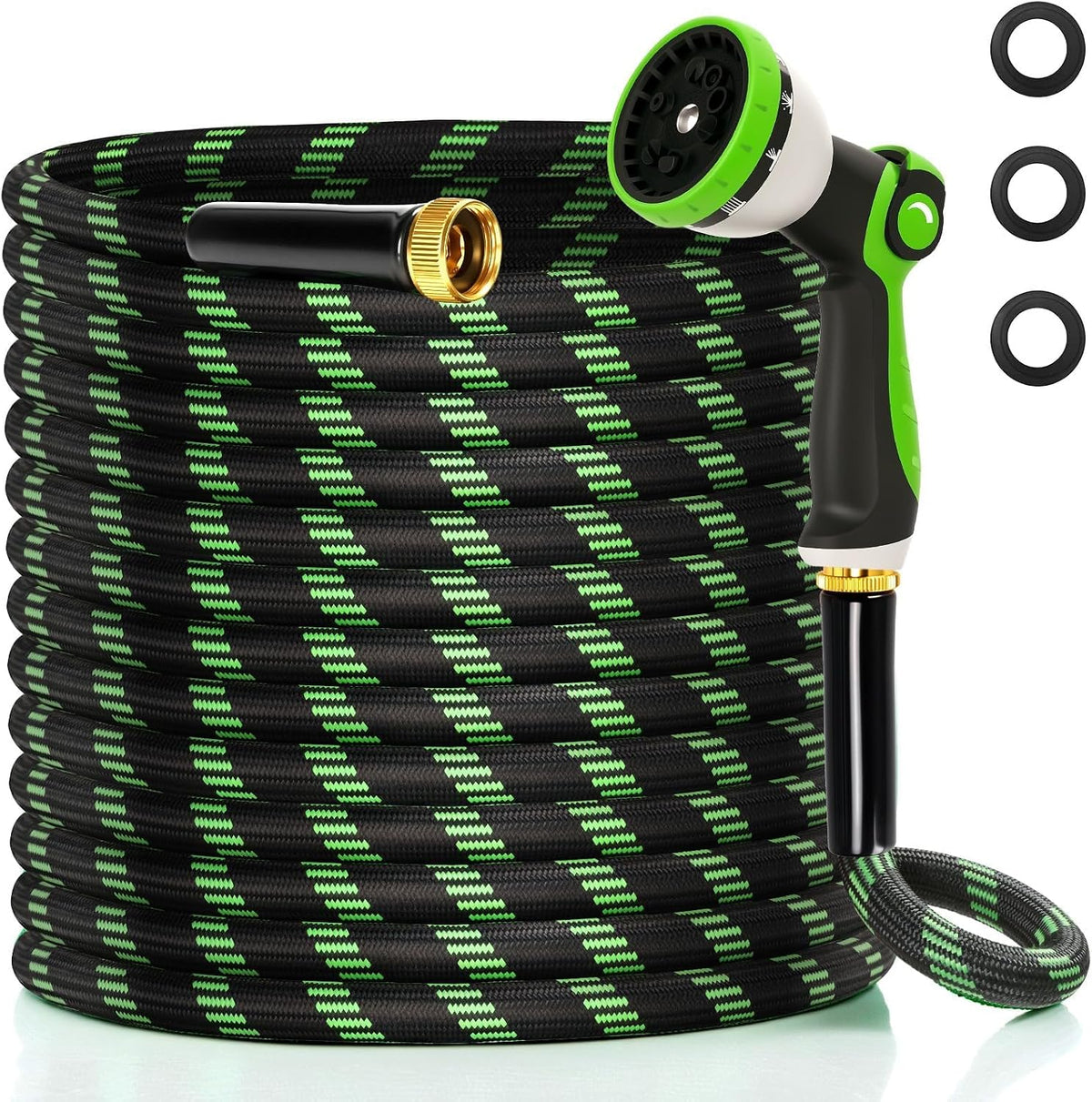Garden Hose 50 Ft Water Hose Flexible Non-Expandable Outdoor Heavy Duty Lightweight Leakproof Kink-Free Flex Watering Hose Pipe for 3/4 Inch Fitting Yard Lawn outside Car Wash