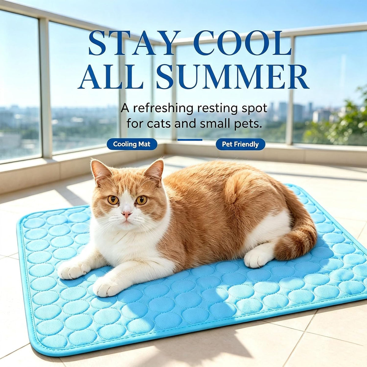 Cooling Mat for Dogs,Portable & Durable Cooling Pad for Dog(Blue,Xl)