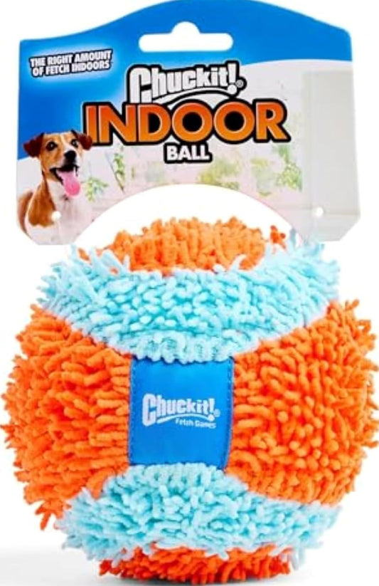 Chuckit! Indoor Fetch Ball Dog Toy, 4.75In, Orange and Blue