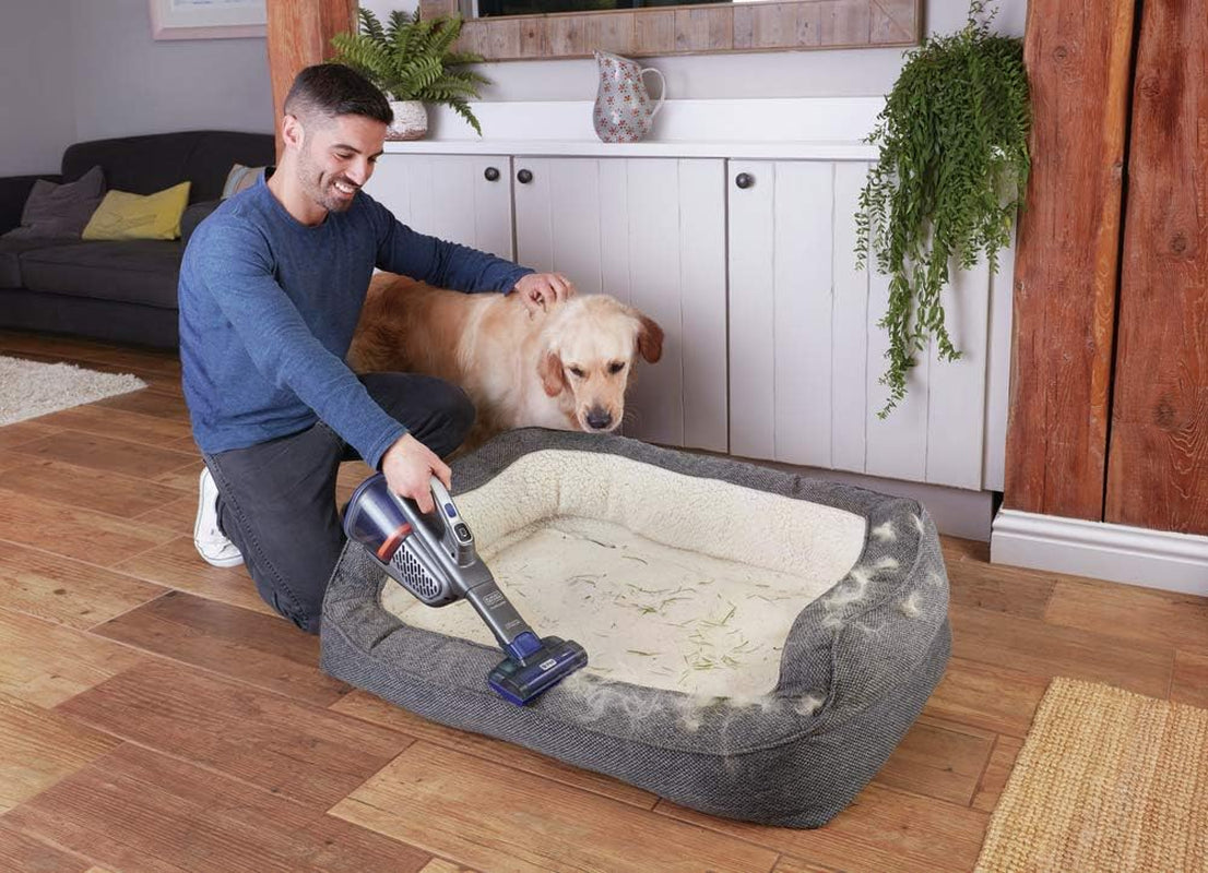 BLACK+DECKER Dustbuster Furbuster Pet Hair Vacuum with Motorized Pet Hair Brush, Handheld Vacuum Cordless for Home and Car, Rechargeable, Portable, Powerful Suction, Advancedclean (HHVK515JP07)
