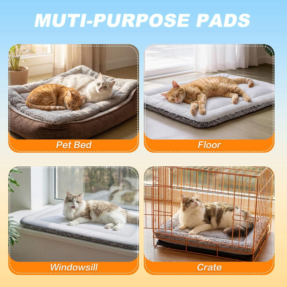 Self Warming Cat Bed, Reversible Cooling Mat for Cats, Gray, 18 X 24 Inches
