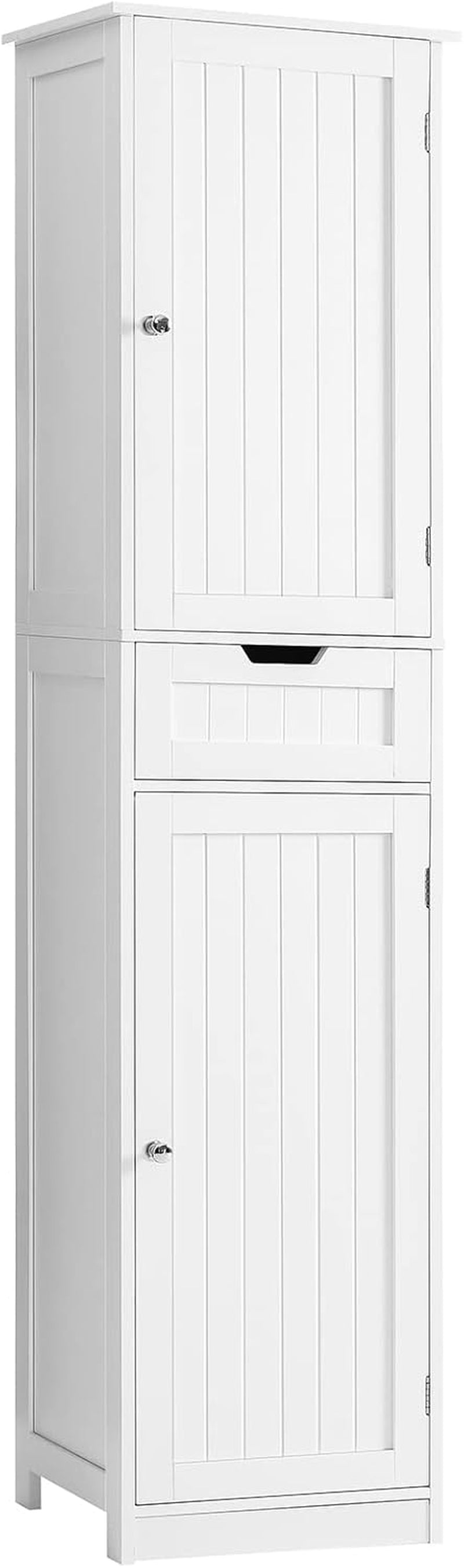 Iwell 66.9" Tall Bathroom Storage Cabinet with 2 Doors & 1 Drawer