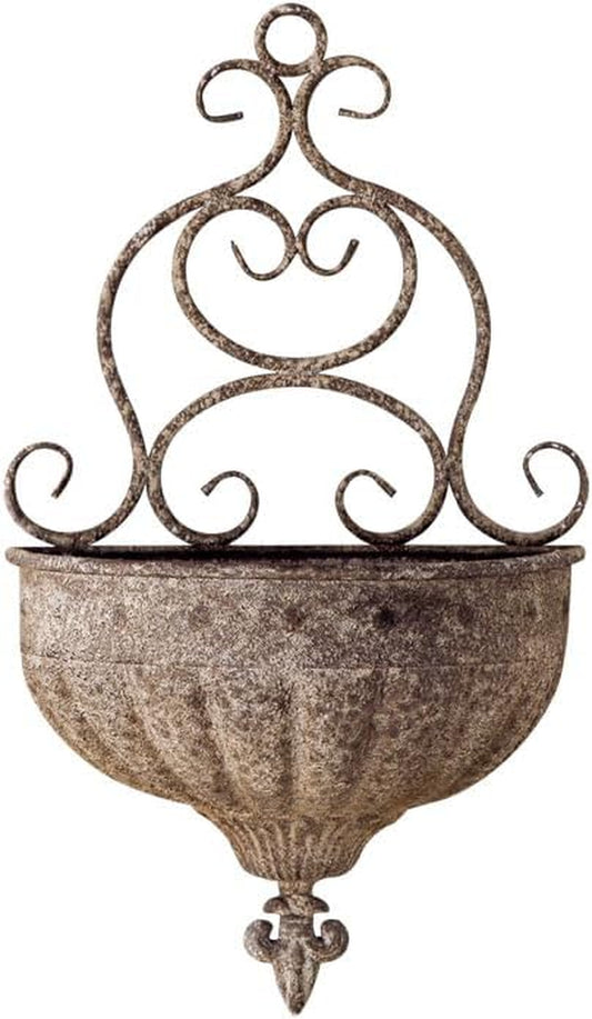Vintage Wall Hanging Planters - Antique Victorian Style Metal Wall Planter Holder, Half round Hanging Basket Flower Pots, Unique Pastoral Retro Decoration for Succulent, Air Plants, Indoor