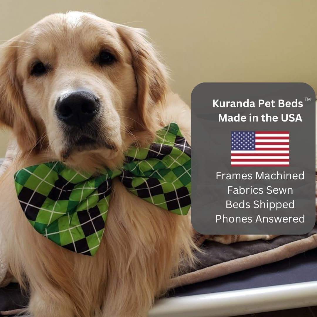 Kuranda Chewproof Elevated Dog Bed - Silver Aluminum - 40" X 25" - Cordura Nylon - Smoke