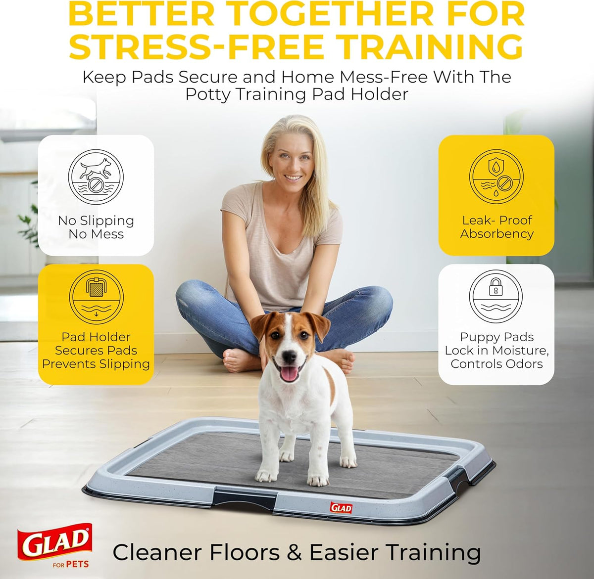 Glad for Pets, Dog Pee Pads, Activated Carbon, Puppy Pads, 30 Count