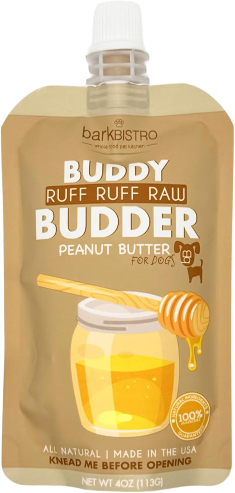 Dog Peanut Butter - 4Oz Squeeze Packs Mixed Flavor Budder