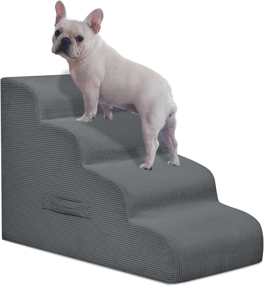 Mesa Lemon Dog Stairs for Small Dogs and Cats, 20" H 4 Steps Dog Ramp for High Beds, Couch, Sofa, Waterproof Pet Stairs with Removable Washable Cover, Non-Slip Sturdy Pet Steps
