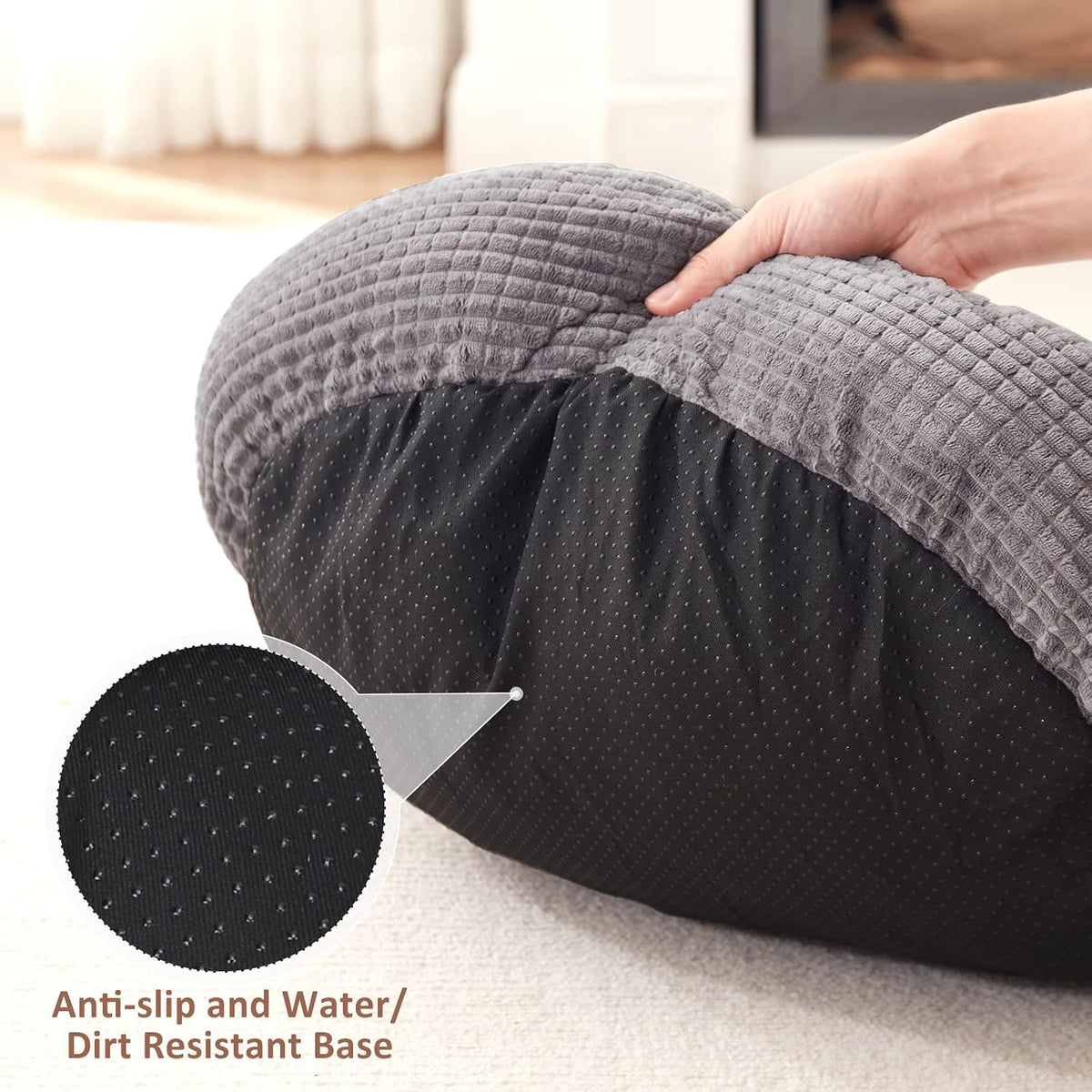 MIXJOY Small Dog Bed Cat Bed with Blanket Attached Donut Washable, 23In