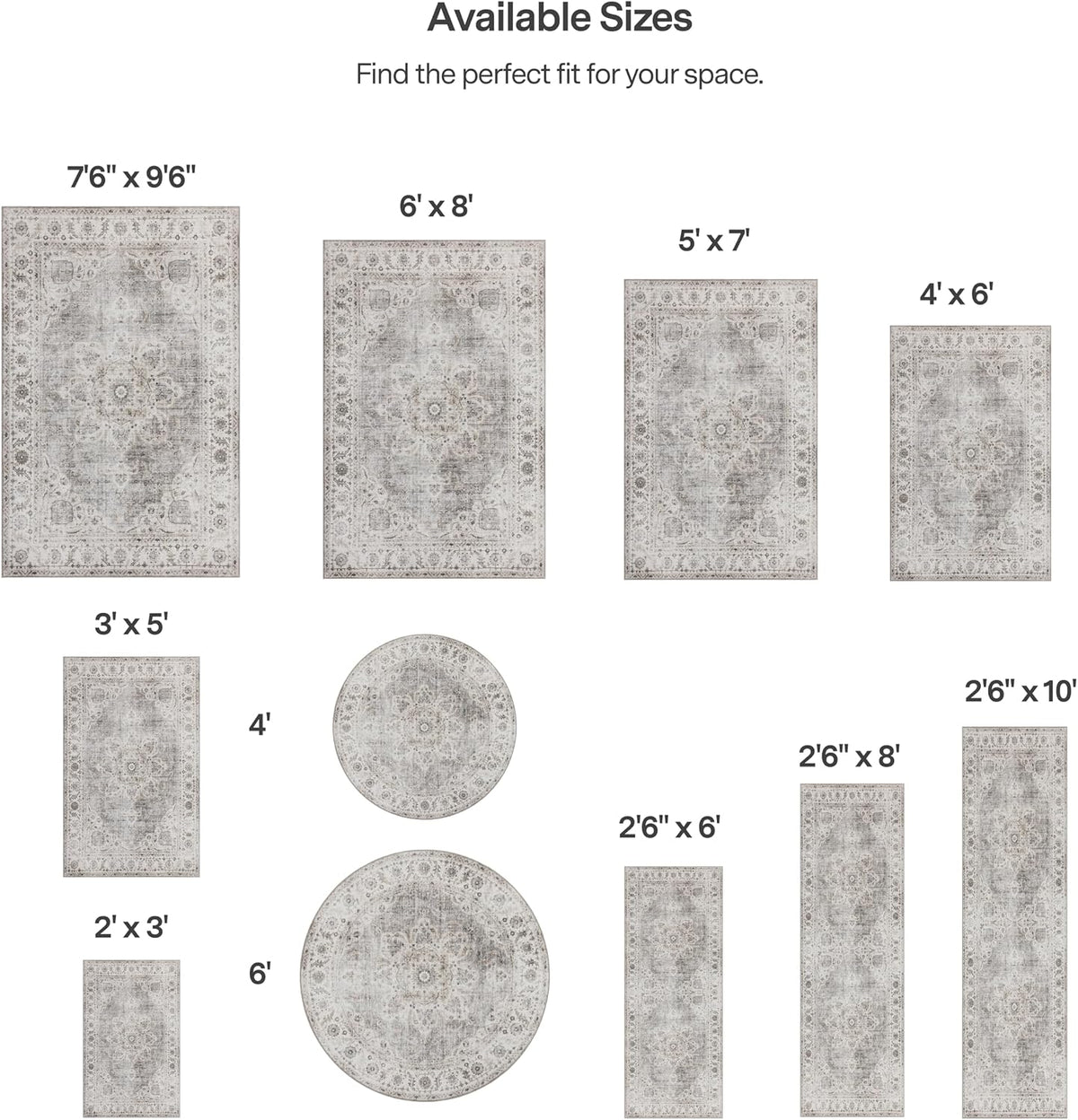 Realife Rugs Machine Washable Area Rug Runner - Living Room Bedroom Bathroom Kitchen Entryway Office - Padded Low Pile Stain Resistant Premium - Boho Farmhouse Vintage - Joy - Beige Ivory 2'6" X 8'