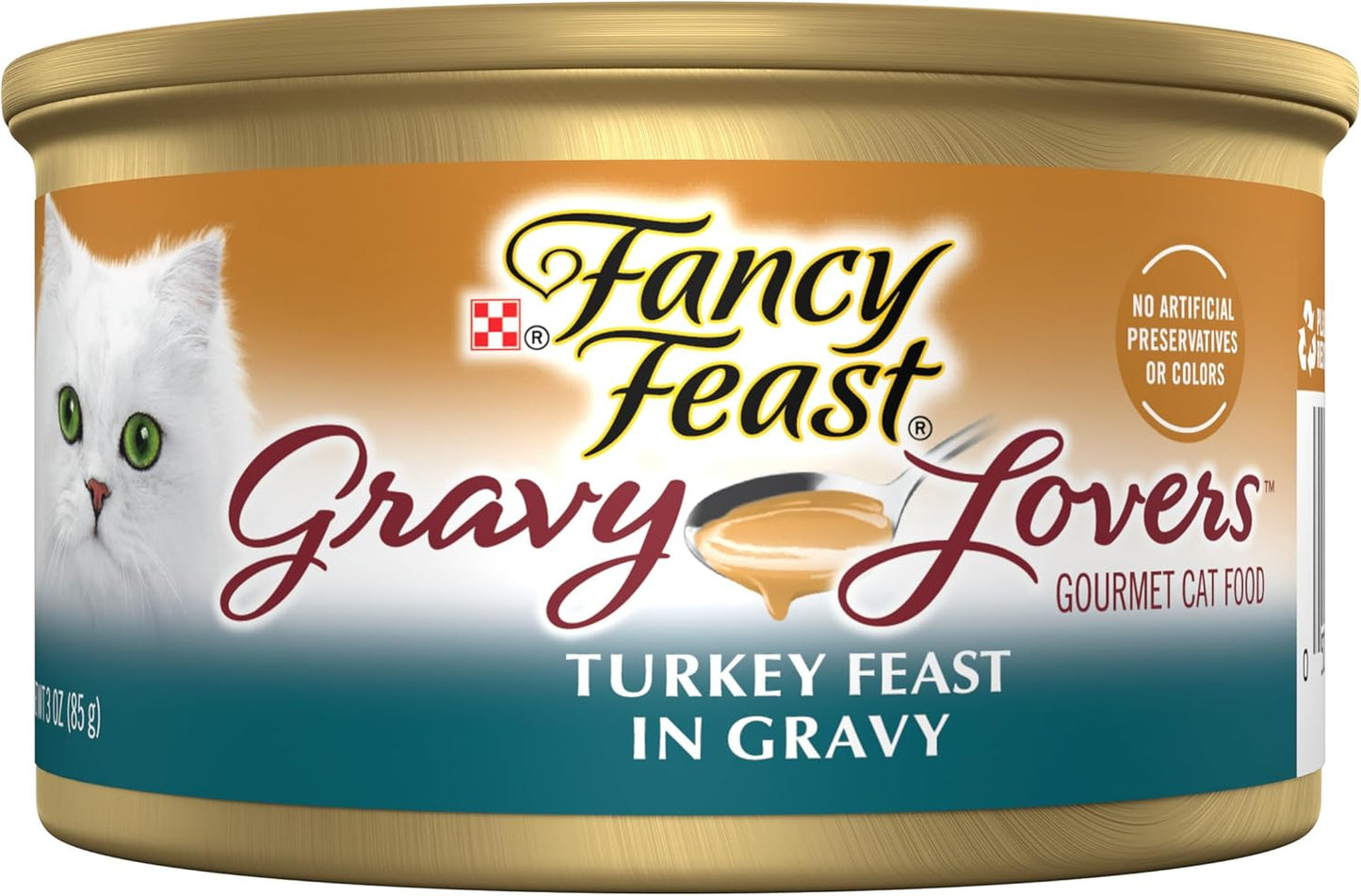 Purina Fancy Feast Gravy Lovers Turkey Feast Grilled Gourmet Cat Food in Wet Cat Food Gravy - (Pack of 24) 3 Oz. Cans