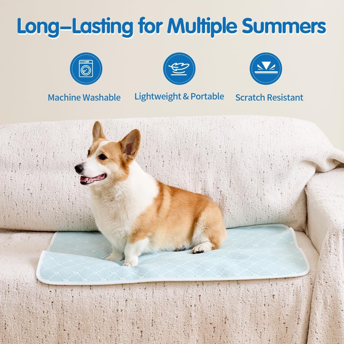 Dog Cooling Mat Instant Self Cooling Pad for Dogs & Cats 28" X 22"