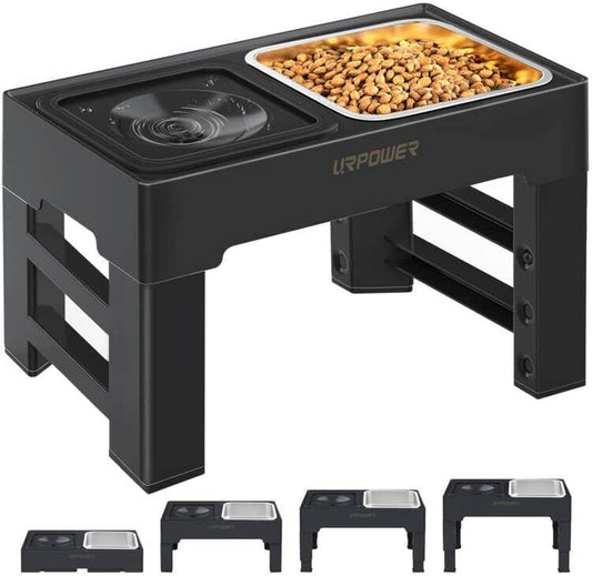 URPOWER 2-In-1 Elevated Dog Bowls 4 Height Adjustable Raised Dog Bowls