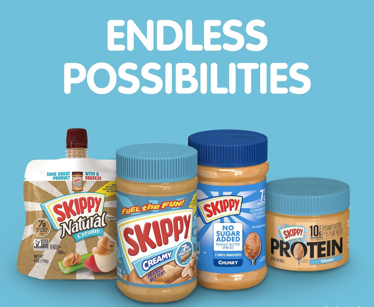 SKIPPY Natural Creamy Peanut Butter, 7 G Protein per Serving, 40 Ounce
