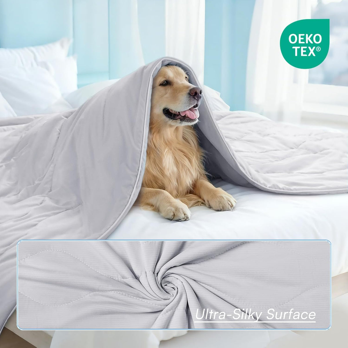 Luciphia Cooling Dog Blanket, Q-MAX>0.5 Pet Throw for Couch, Crate & Bed