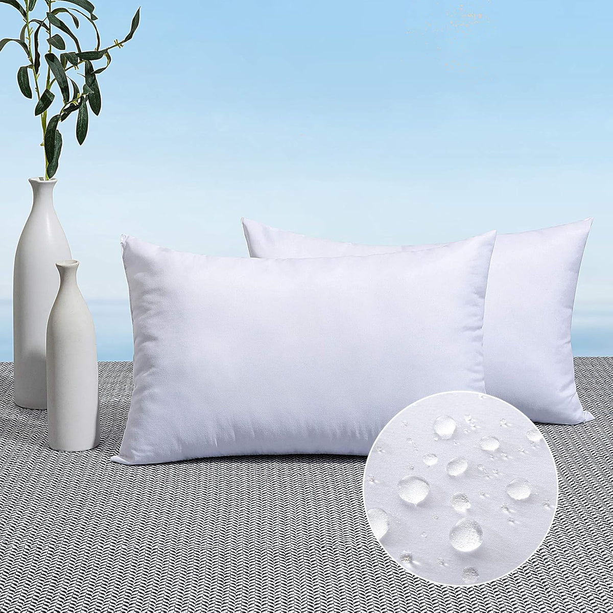 MIULEE Pack of 2 12X20 Inch Outdoor Pillow Inserts