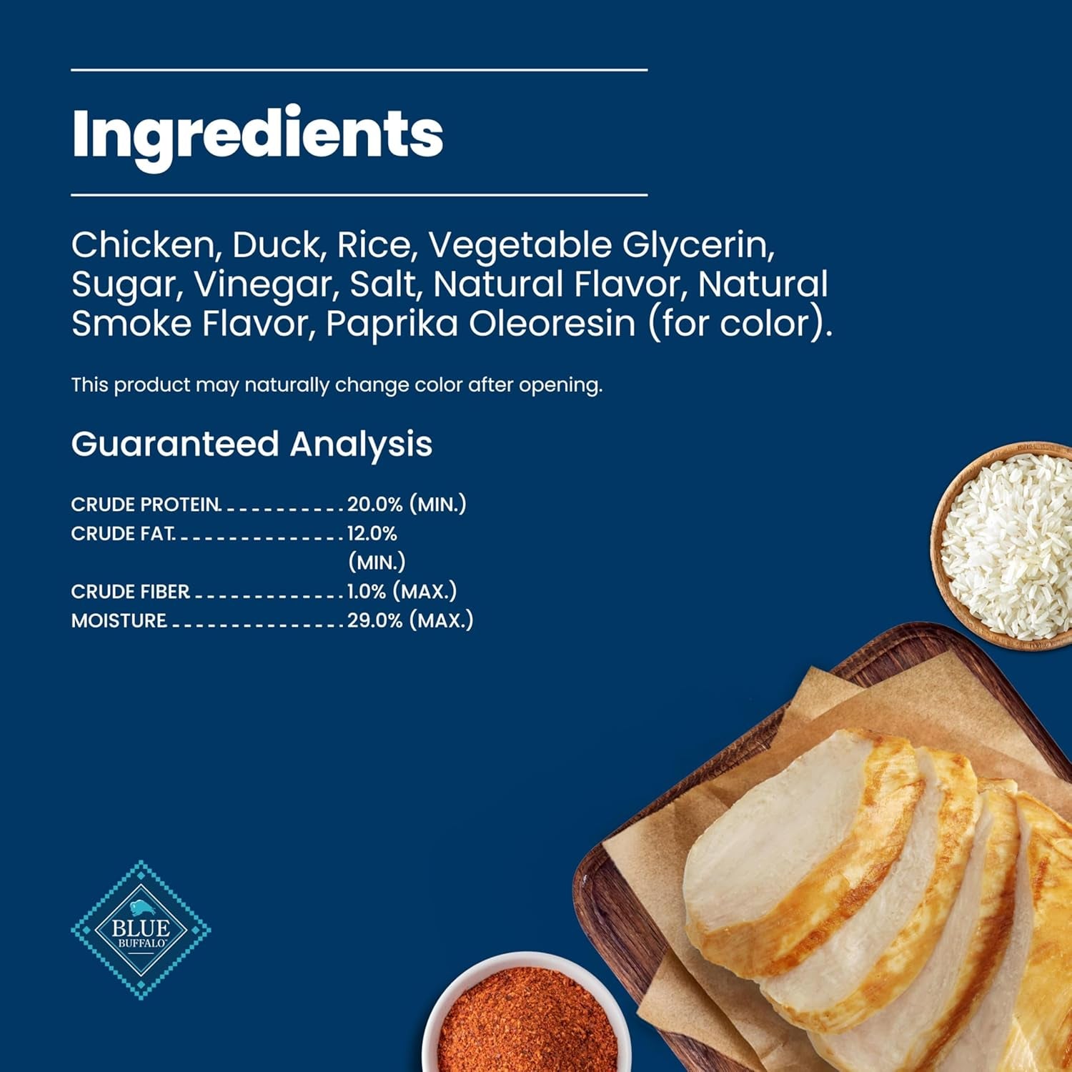 Blue Buffalo Nudges Chicken & Duck Jerky Cuts Natural Dog Treats, Oven-Roasted, Healthy Reward or Training Treat, Made in the USA with Real Chicken & Duck, No Artificial Preservatives, 36 Oz.