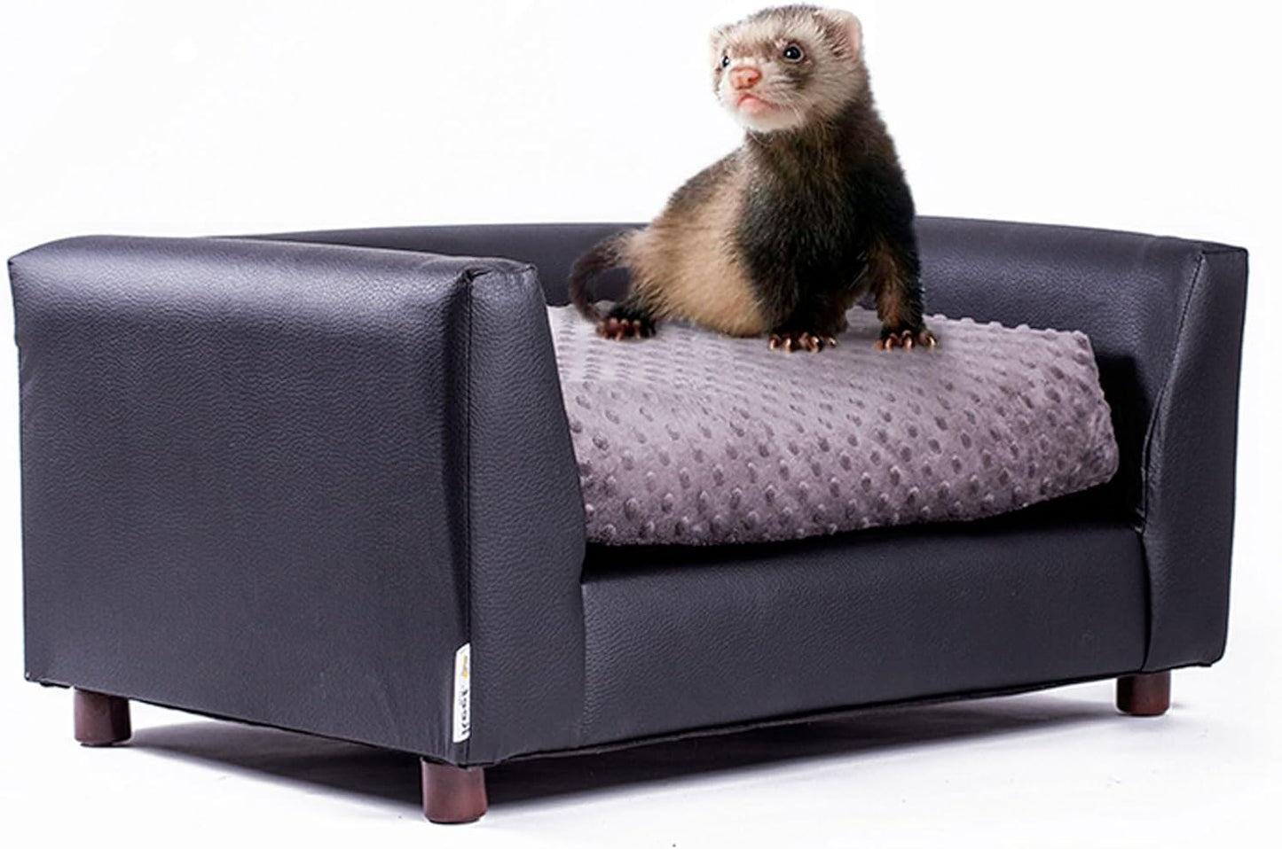 Keet Fluffy Deluxe Pet Bed, Sofa Charcoal, Small