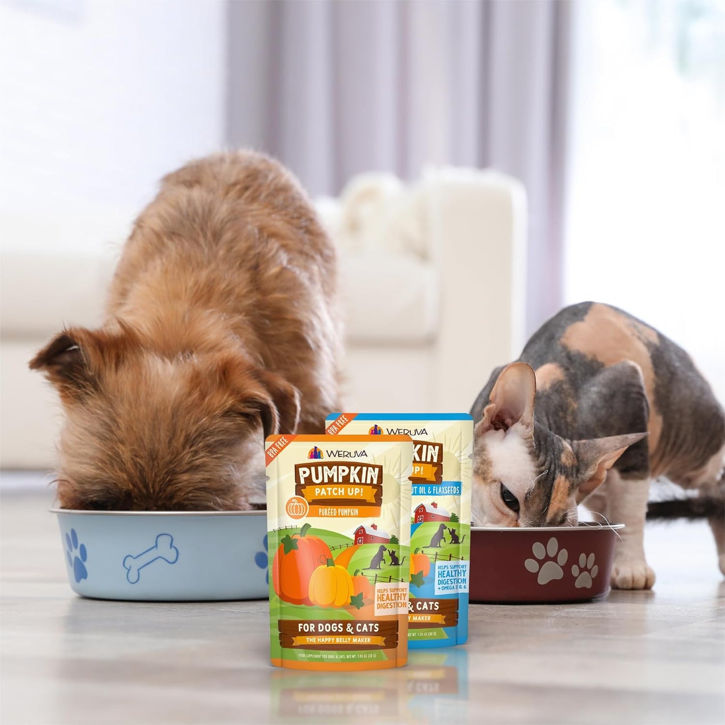 Weruva Pumpkin Patch Up! Pumpkin Puree Pet Food Supplement for Dogs & Cats, 1.05Oz Pouch (Pack of 12)