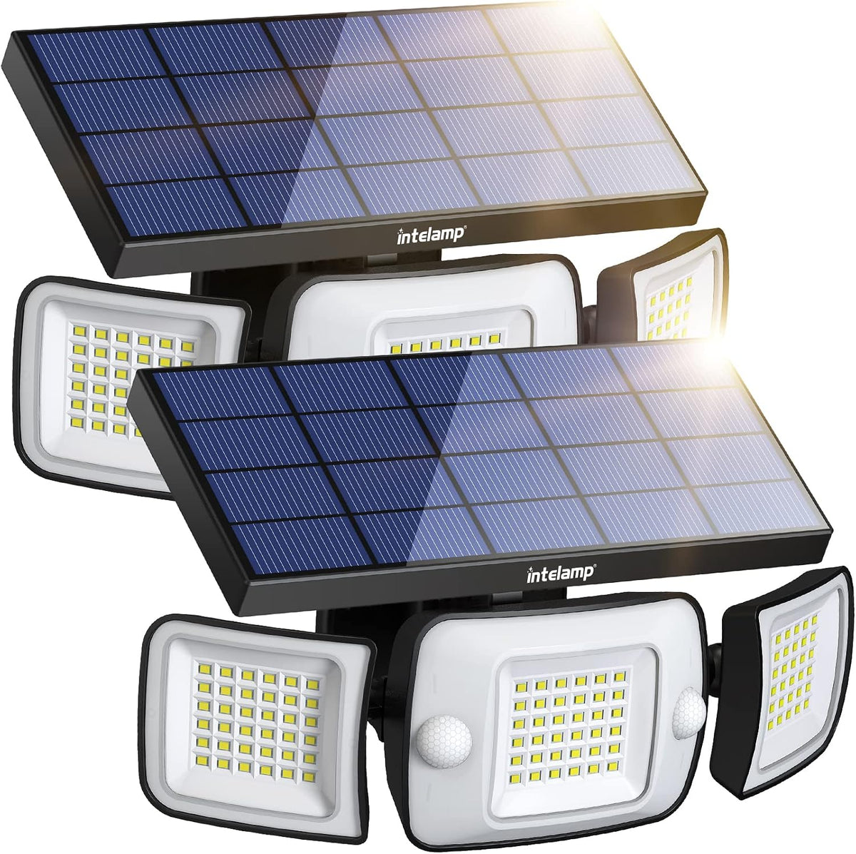 Intelamp Solar Outdoor Lights, Motion Sensor with Dual Sensors Waterproof