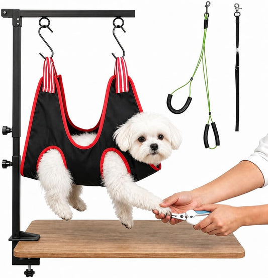 Adjustable Dog Grooming Arm & No-Sit Holder, Height 26"-40