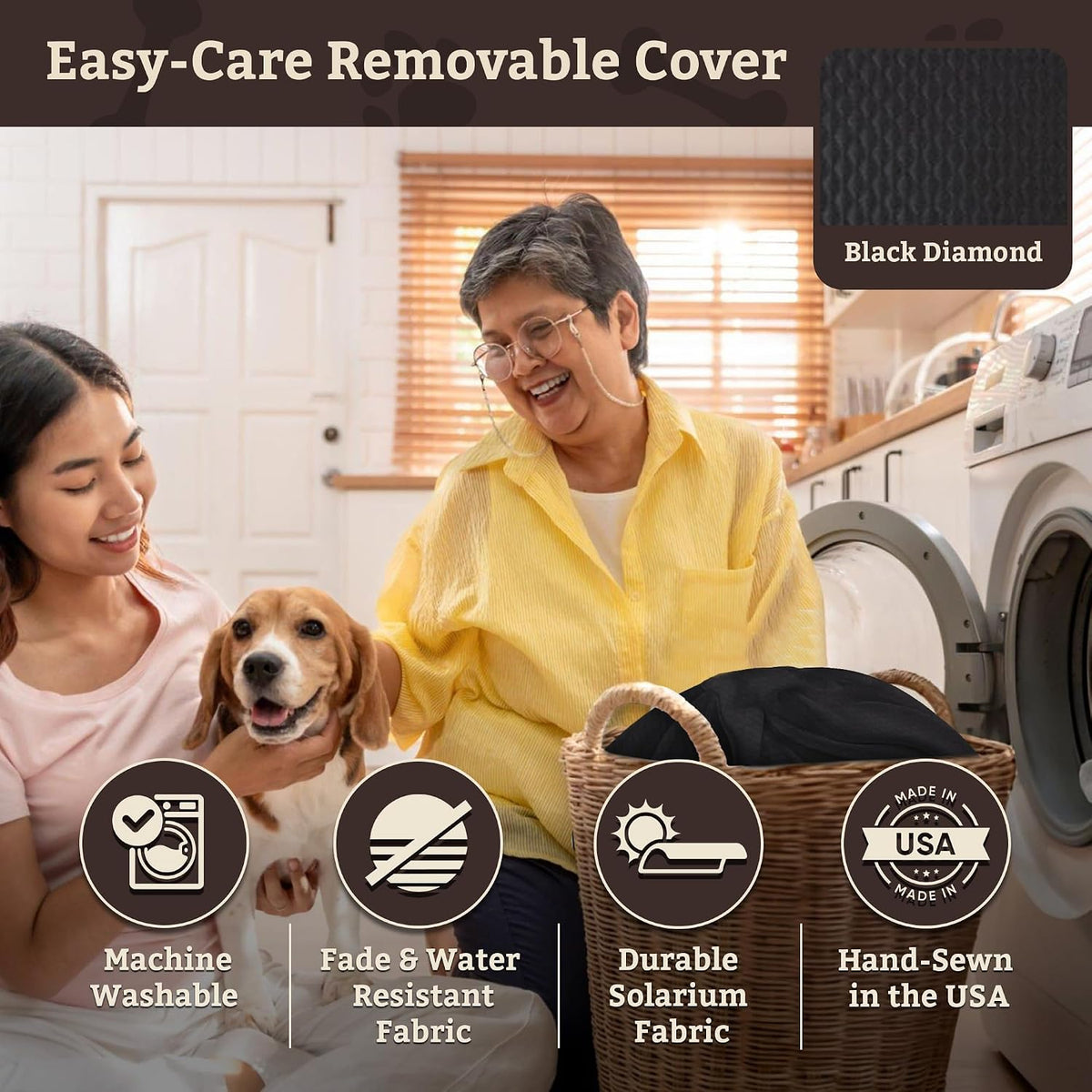 Snoozer Dog Car Seat for Dogs up to 18Lbs, Lookout II, Black Diamond (S)