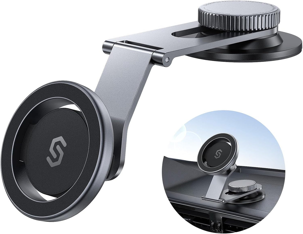SYNCWIRE Magsafe Car Mount for Dashboard,Foldable Aluminum Arm,Space Gray