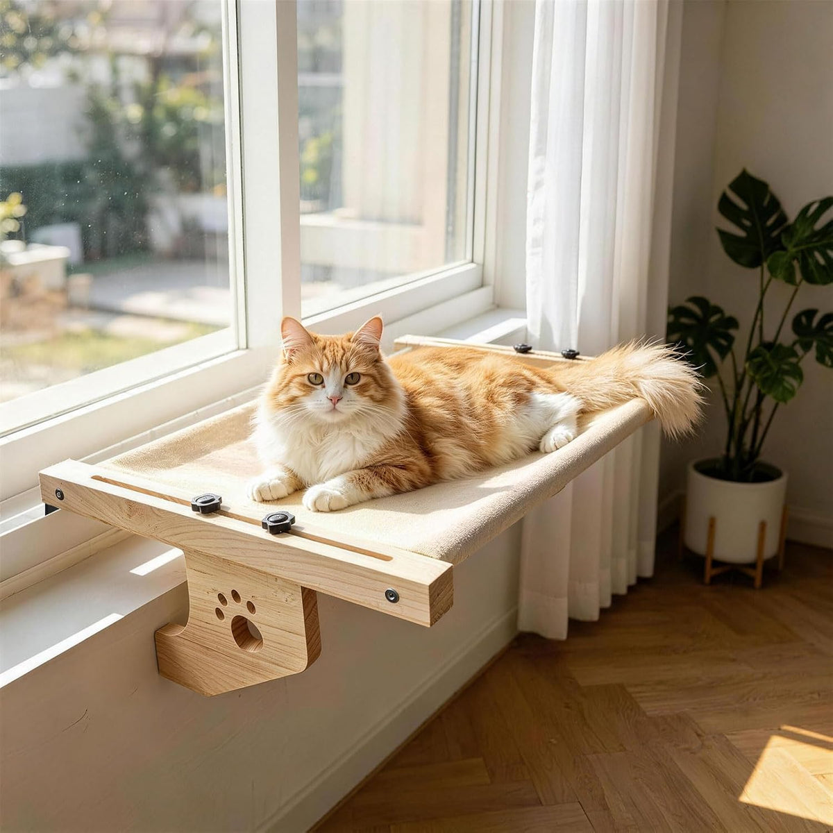 Cat Window Perch, Hook-On Hammock for Indoor Cats