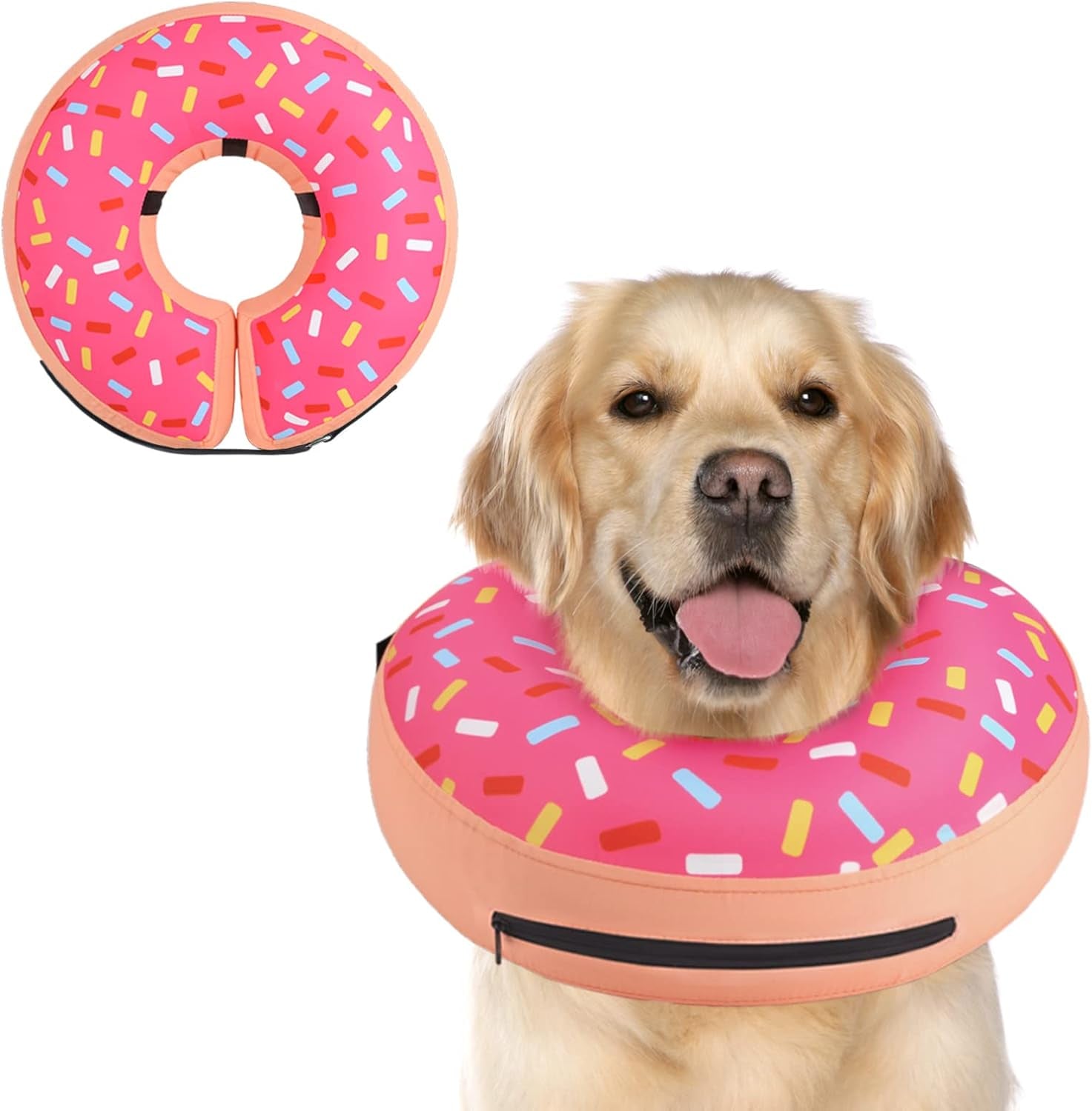 Supet Inflatable Dog Cone Collar Alternative after Surgery, Pet Neck Donut Collar Recovery E Collar for Neuter, Soft Dog Cone for Small Medium Large Dogs
