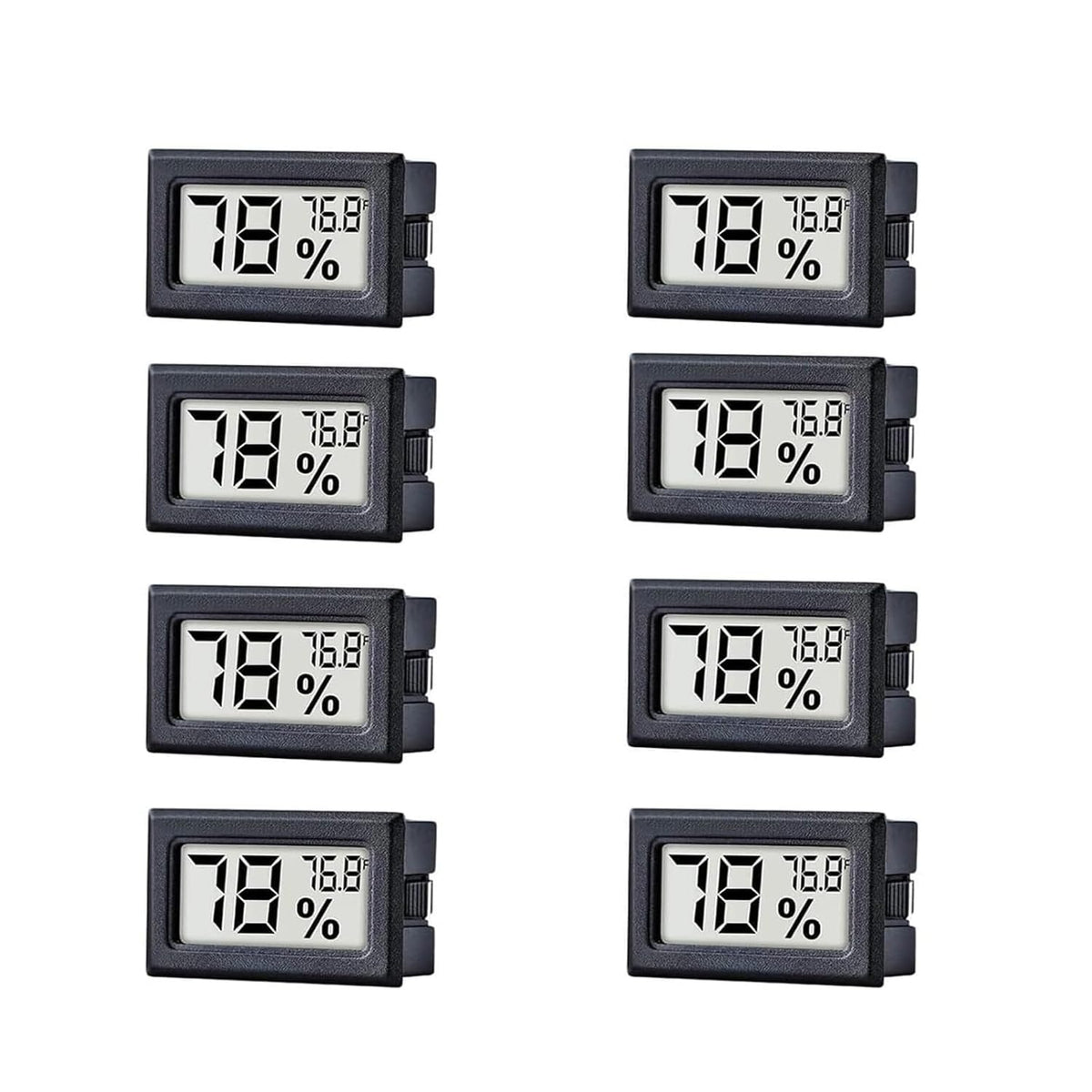 8 Pack Mini Indoor Temperature Humidity Meter Gauge Thermometer Hygrometer